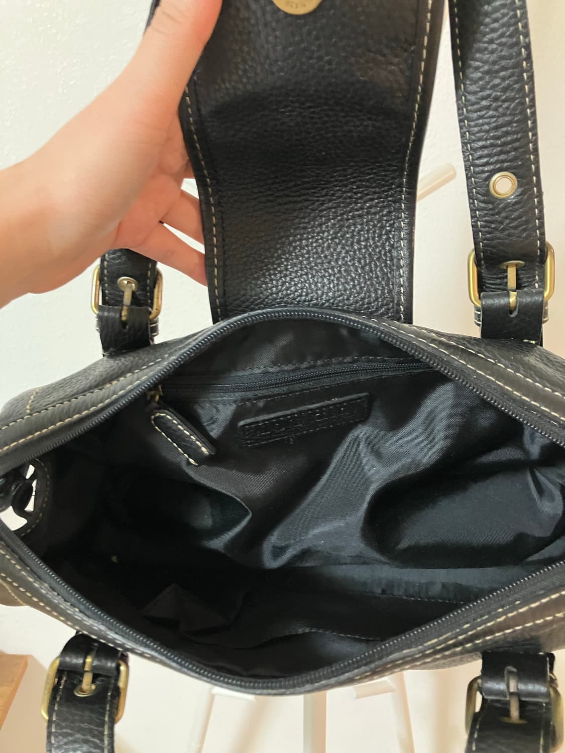 앤클라인 블랙 가죽 버클 숄더백 y2k 호보백 상품이미지4