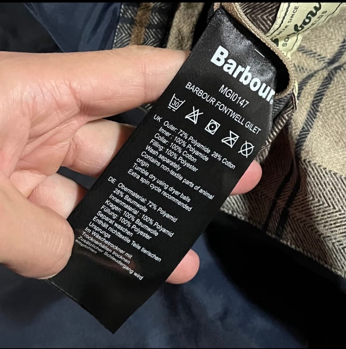 바버 패딩 조끼 2XL 네이비 상품이미지6