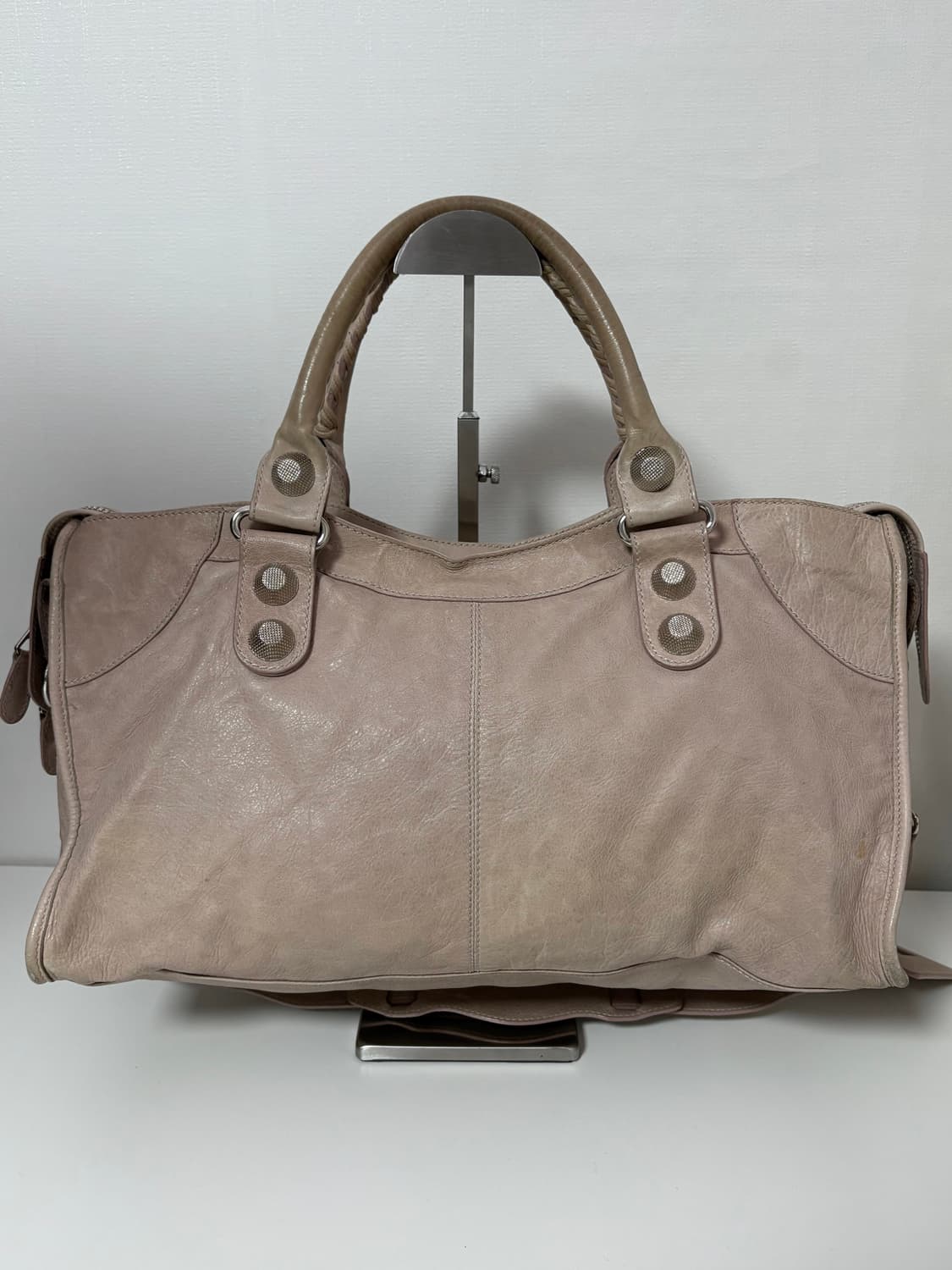 발렌시아가 파트타임 자이언트 모터백 핑크베이지 상품이미지9