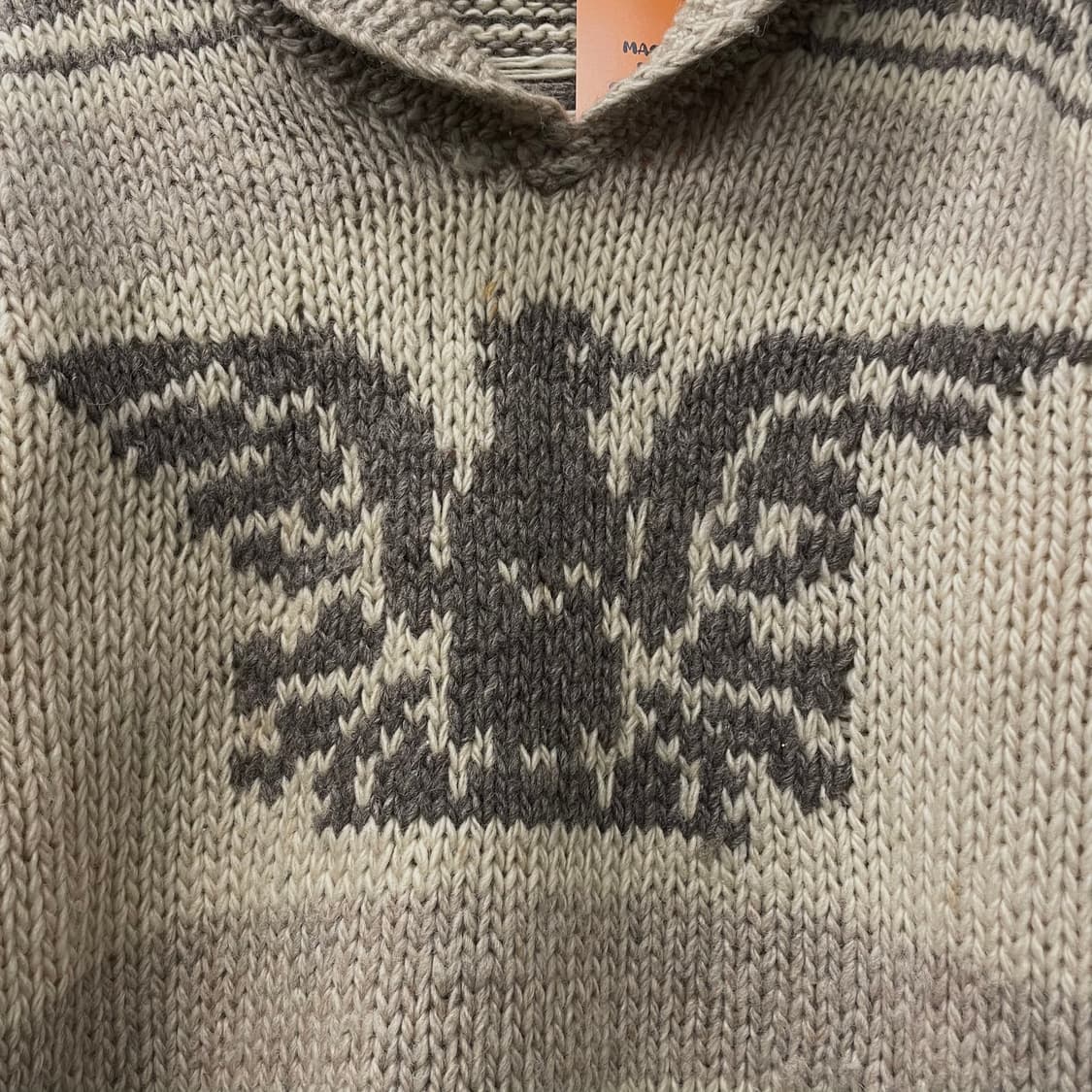 90s MINGAS 썬더버드 숄카라 울 코위찬 니트 스웨터 N396 상품이미지4