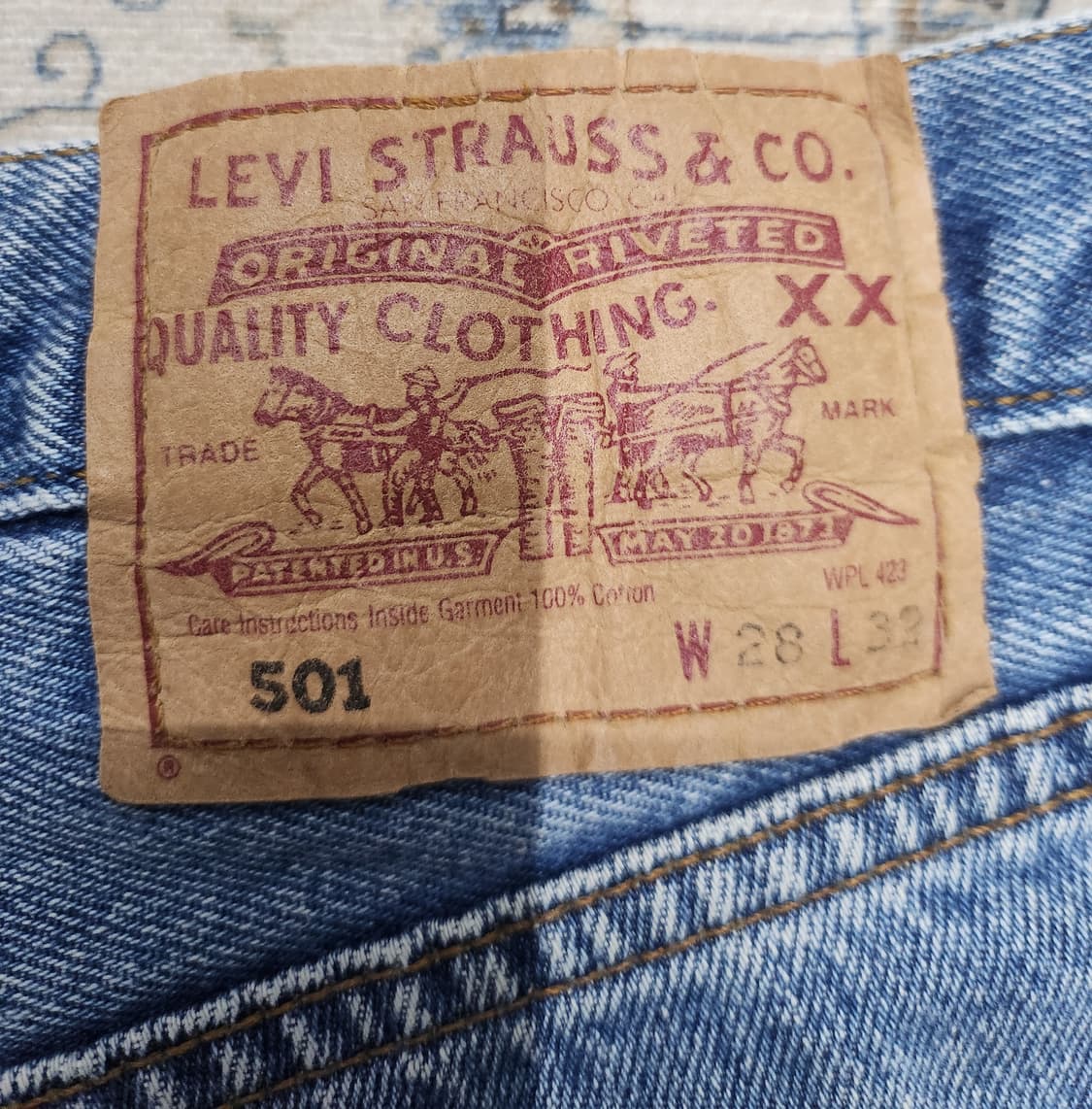 리바이스 501 데미지 청반바지 컷오프진 28사이즈 상품이미지4