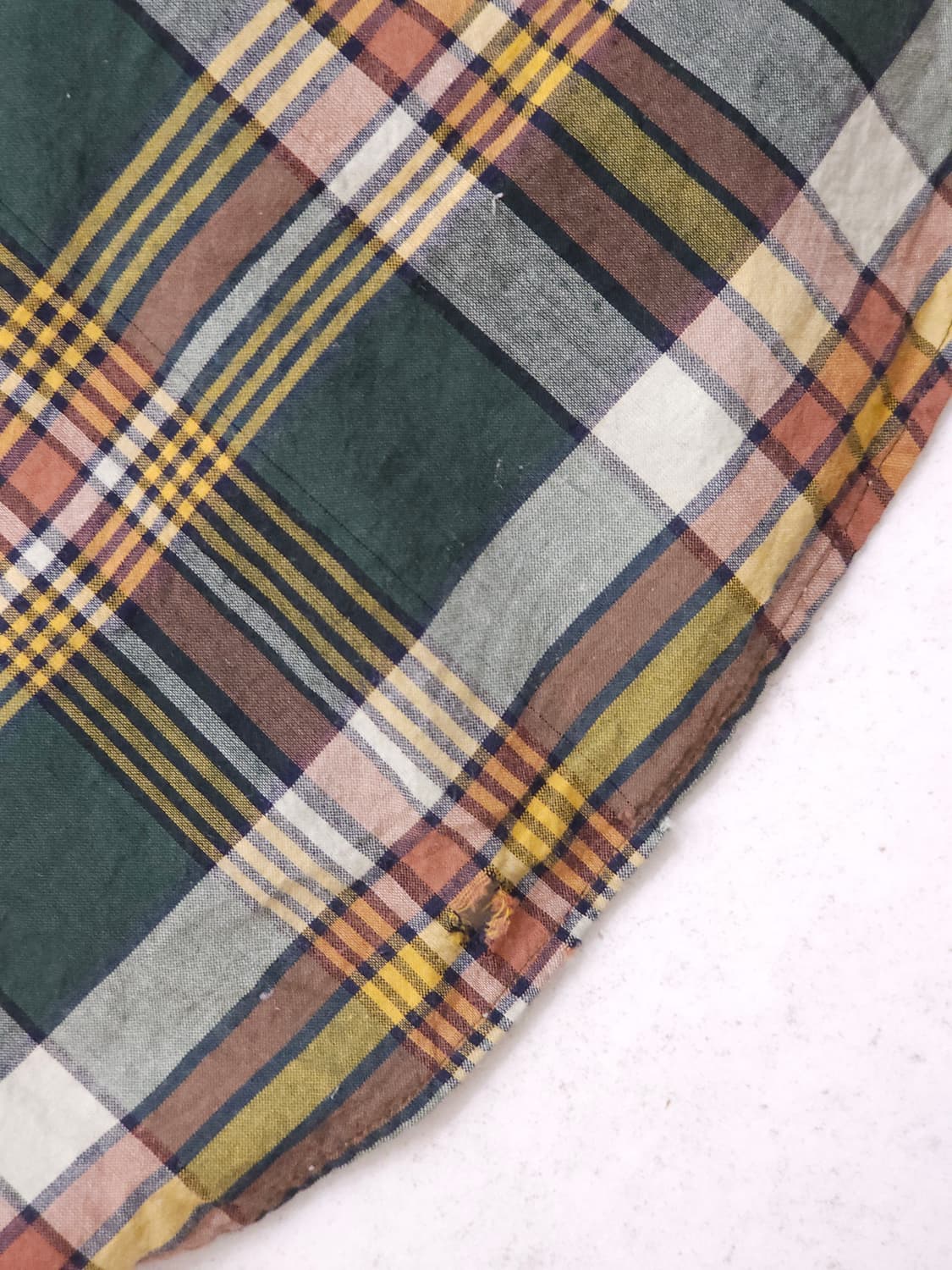 [M] 90s 폴로 랄프로렌 그린/머스타드 클래식 핏 체크 반팔 셔츠 상품이미지5