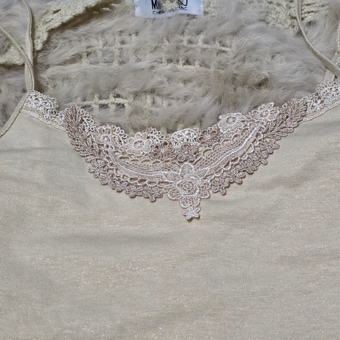 빈티지 페어리 그런지 퍼 자켓 케이프 나시 스커트 세트 상품이미지2