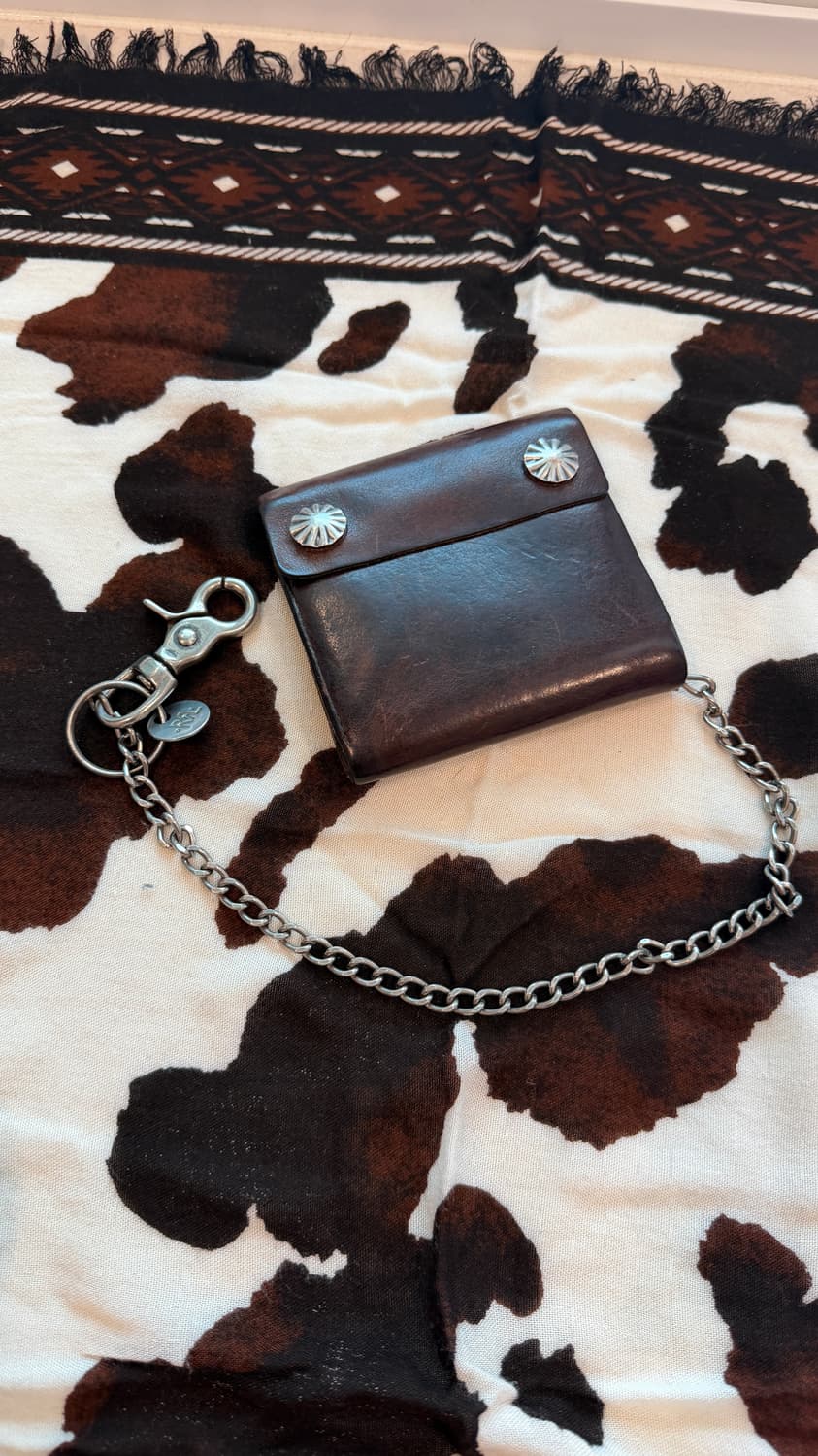 RRL 콘초 레더 체인 월렛 브라운 가죽 반지갑 더블알엘 상품이미지1