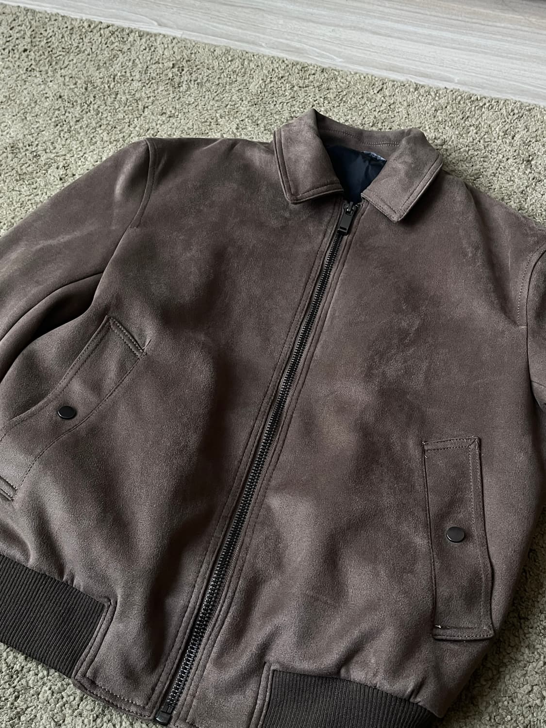 자라 스탠다드핏 칼라넥 페이크 스웨이드 자켓 상품이미지6