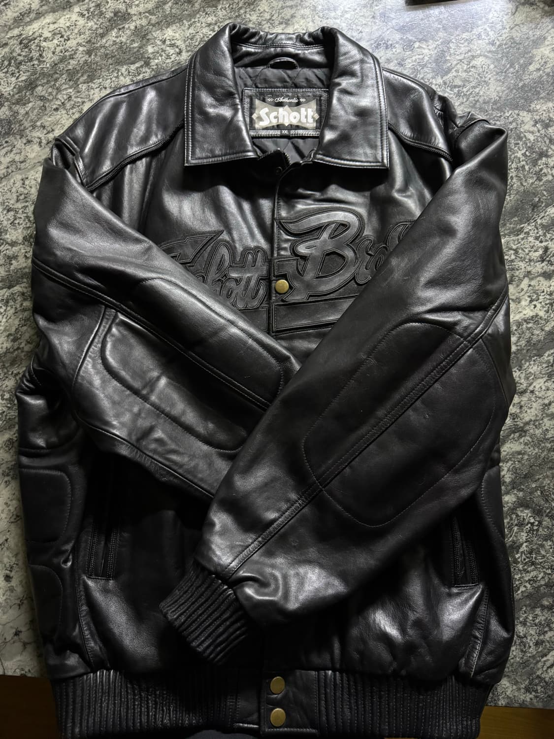 쇼트 레더 바시티 상품이미지3