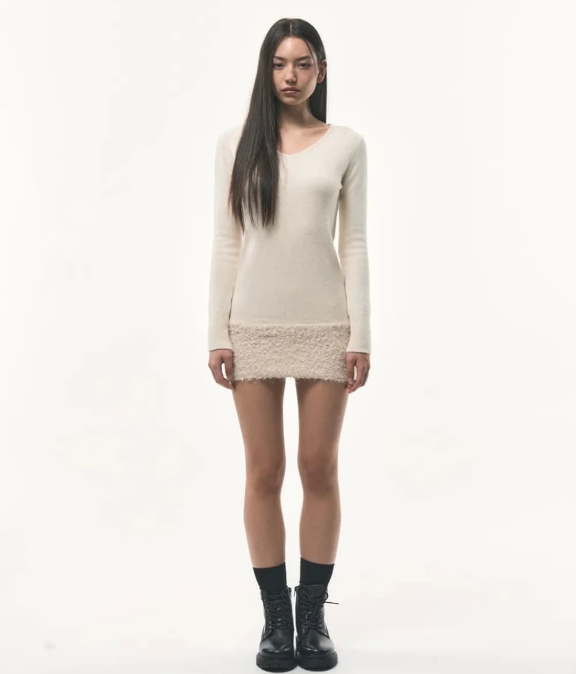 hairy knit dress (white) 상품이미지2
