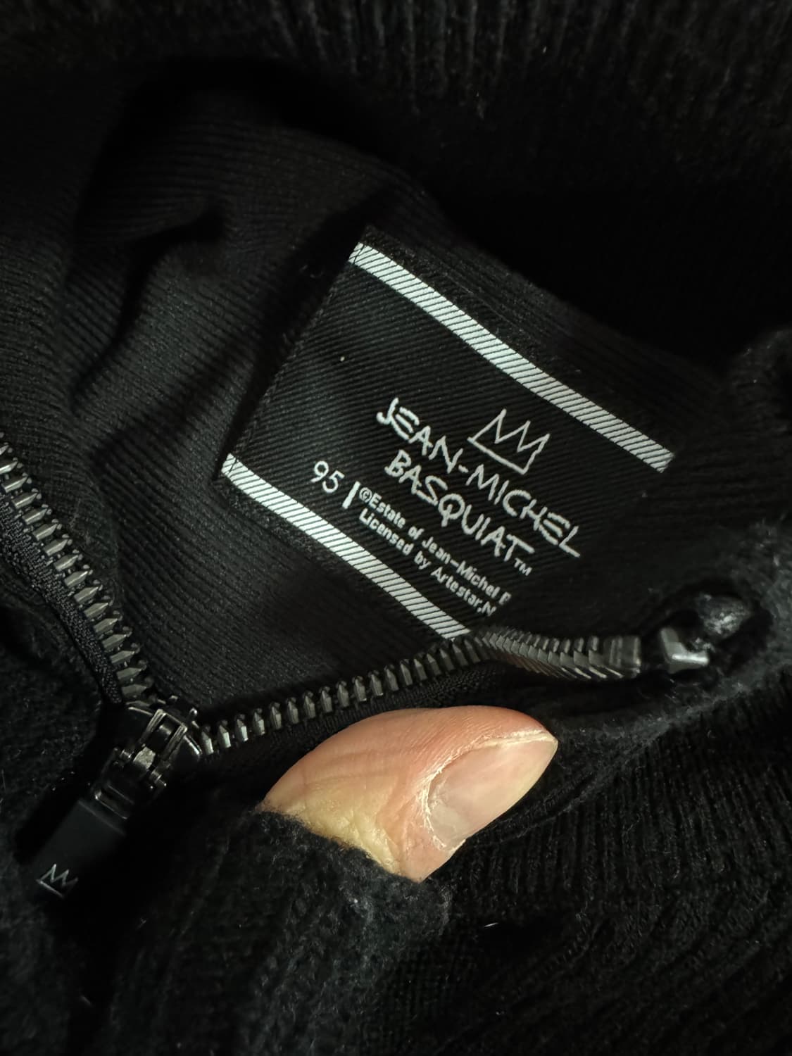 여성 장미쉘바스키아 충전제 골찌 니트 집업 M 블랙 상품이미지3