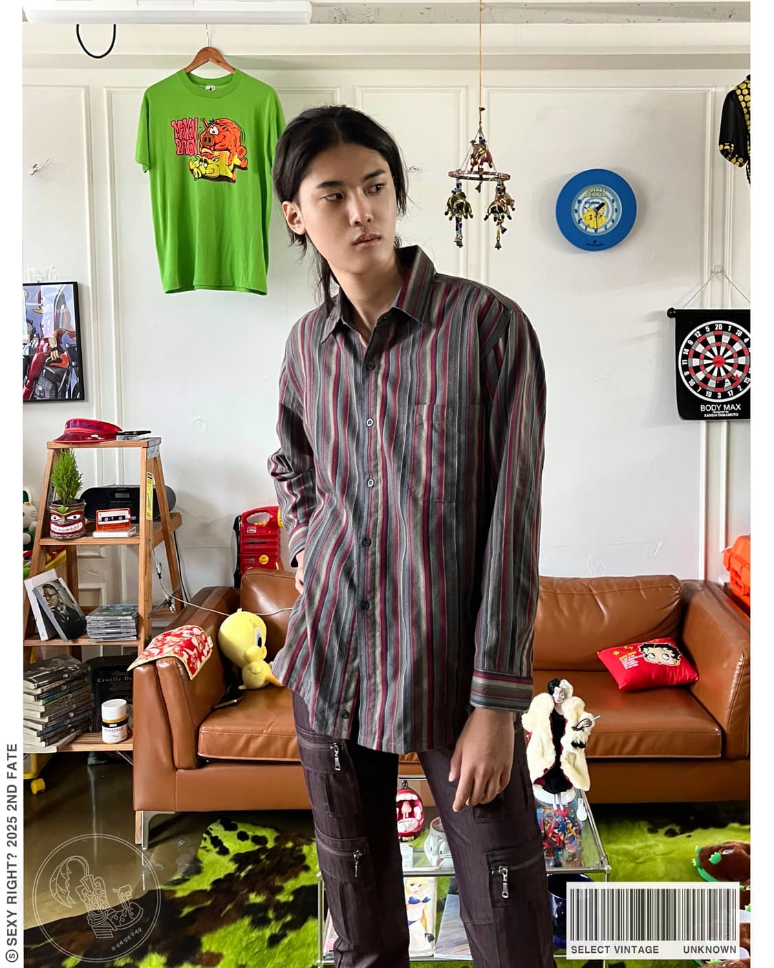 Vintage Retro Stripe Pattern Shirt 상품이미지1