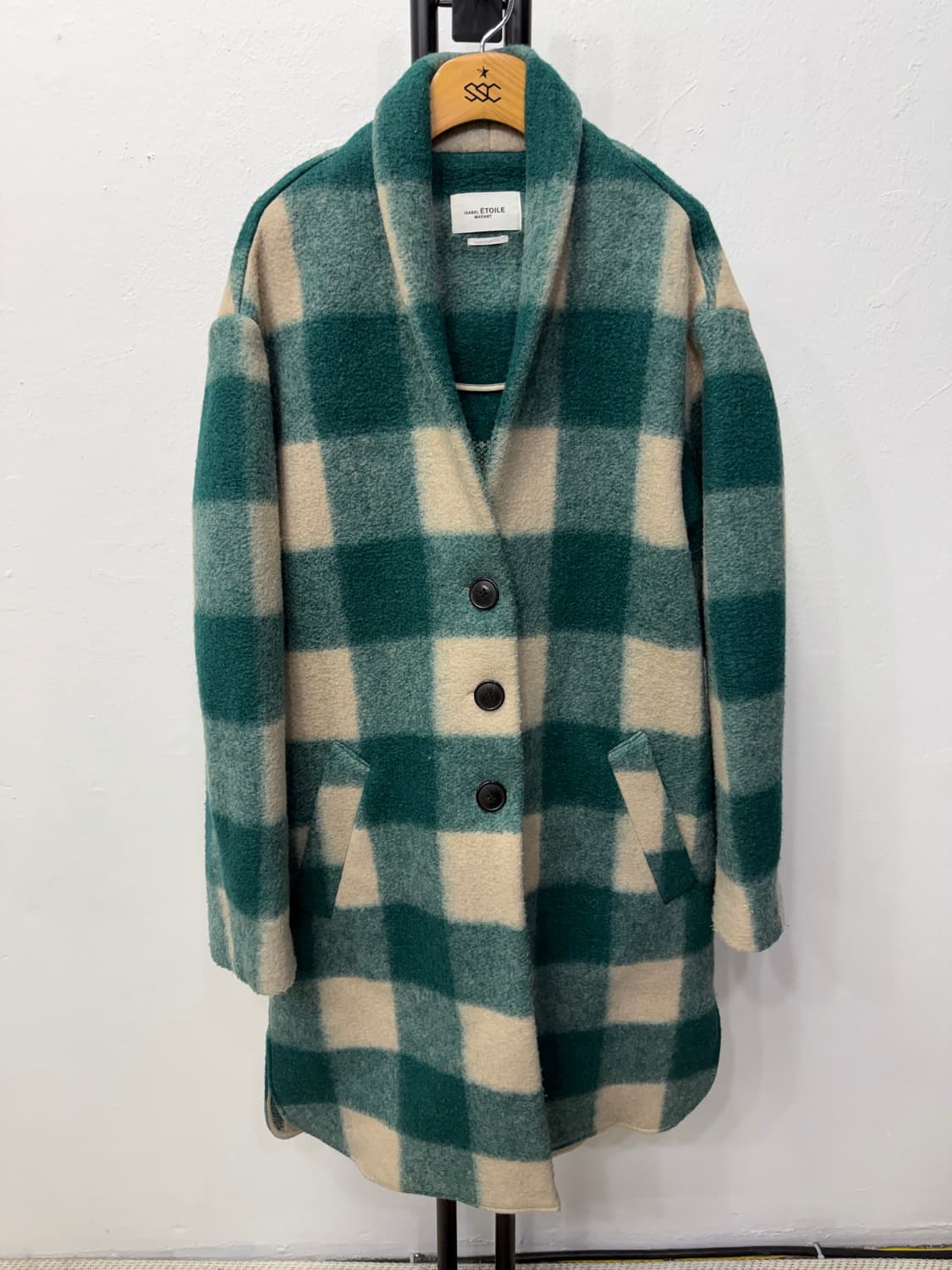 정품) 이자벨마랑 22ss 오버핏 체크 코트 38 상품이미지1