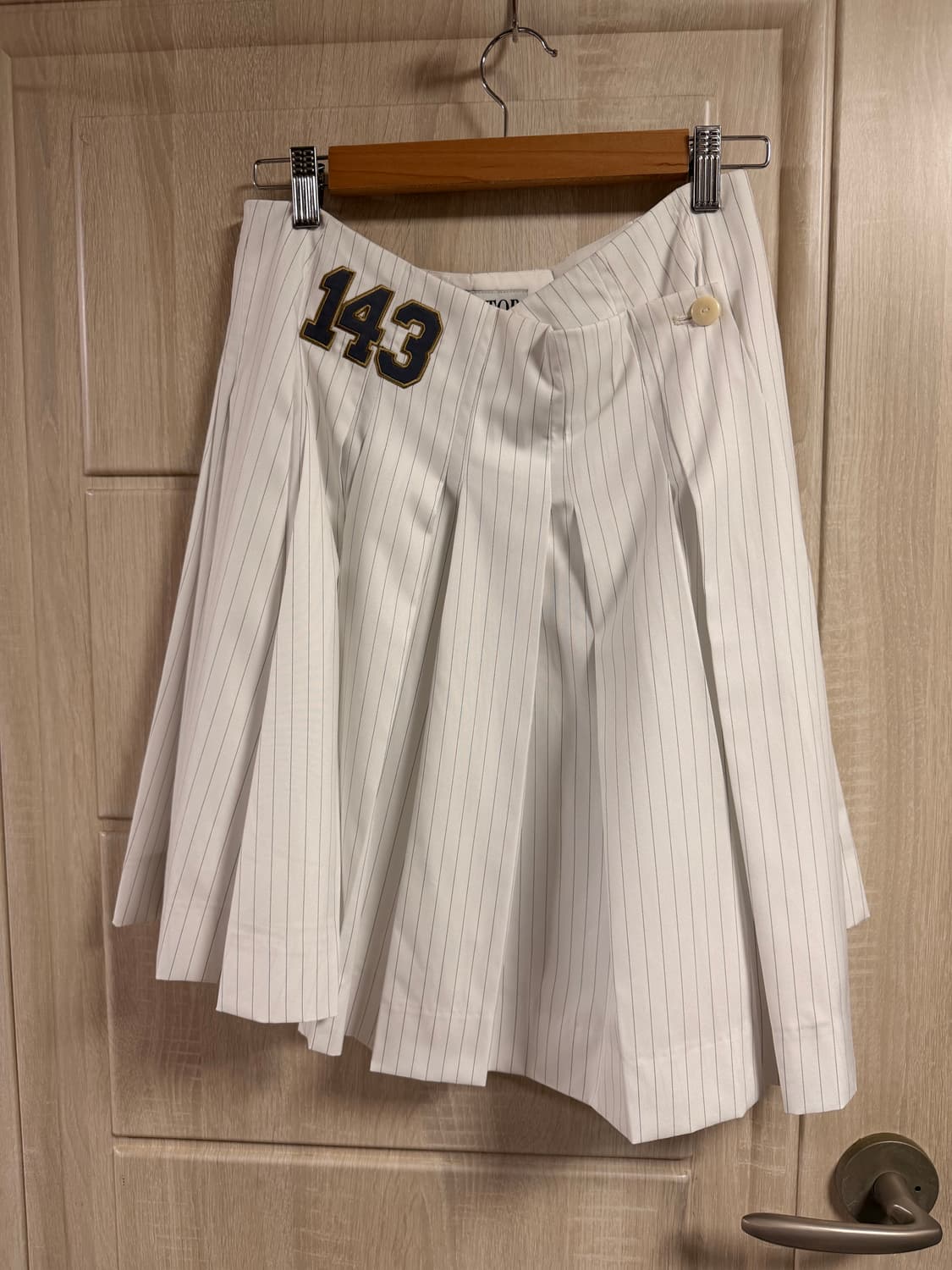 스컬프터 Wrap Skirt White Pinstripe 상품이미지5