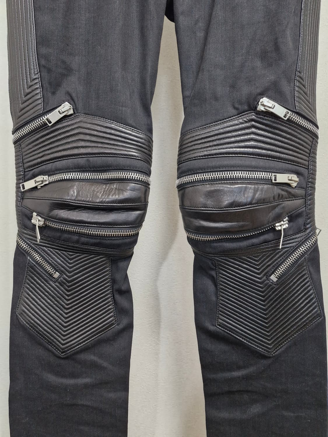 [31] SLP 생로랑 FW13 D04 레더 패널 지퍼 바이커 진 상품이미지3