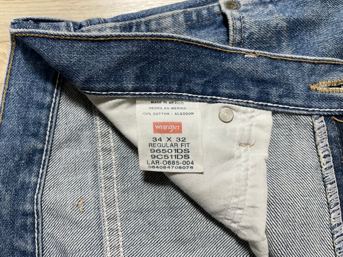 34) 00's 랭글러 미국판 레귤러핏 중청워싱 데님팬츠 상품이미지4