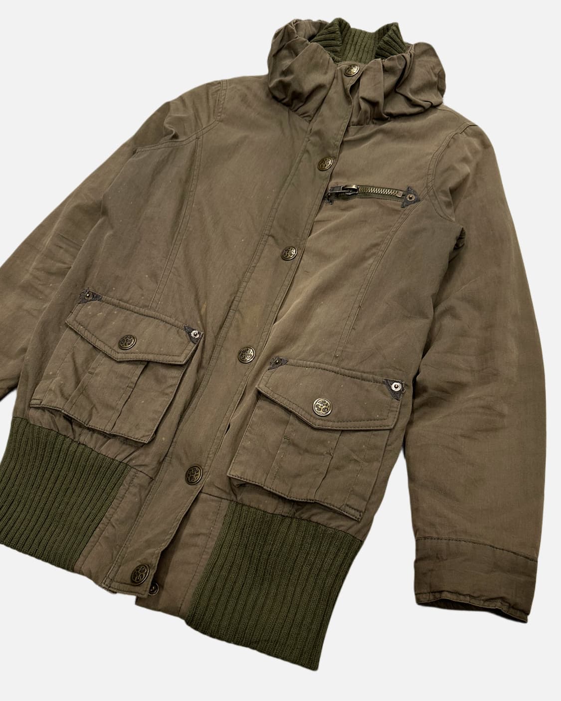 layered neck khaki jacket 상품이미지3