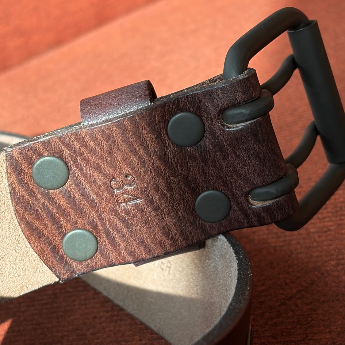 RRL / 더블알엘 엠보스드 로고 빈티지 버팔로 소가죽 벨트 상품이미지6