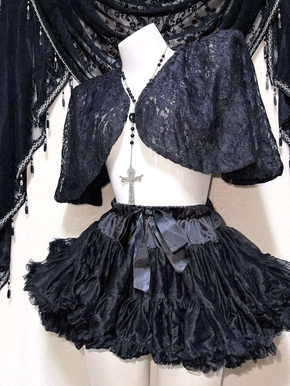 로맨틱고딕 고스로리 레이스 볼레로 가디건 다크페어리 갸루 오리엔탈 핀터 상품이미지7