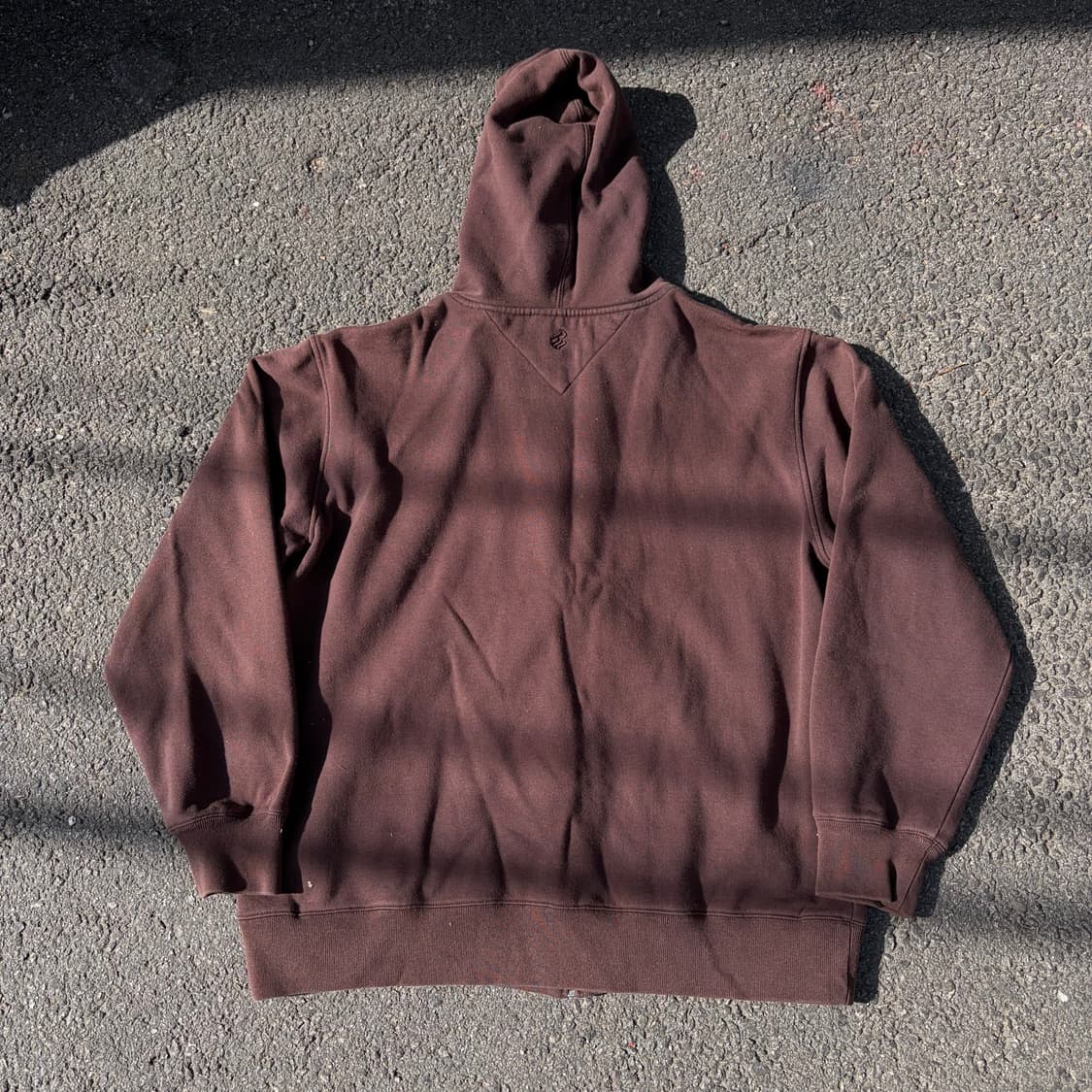 90s 로카웨어 버건디 브라운 올드스쿨 스펠아웃 힙합 후드 집업 L 상품이미지5