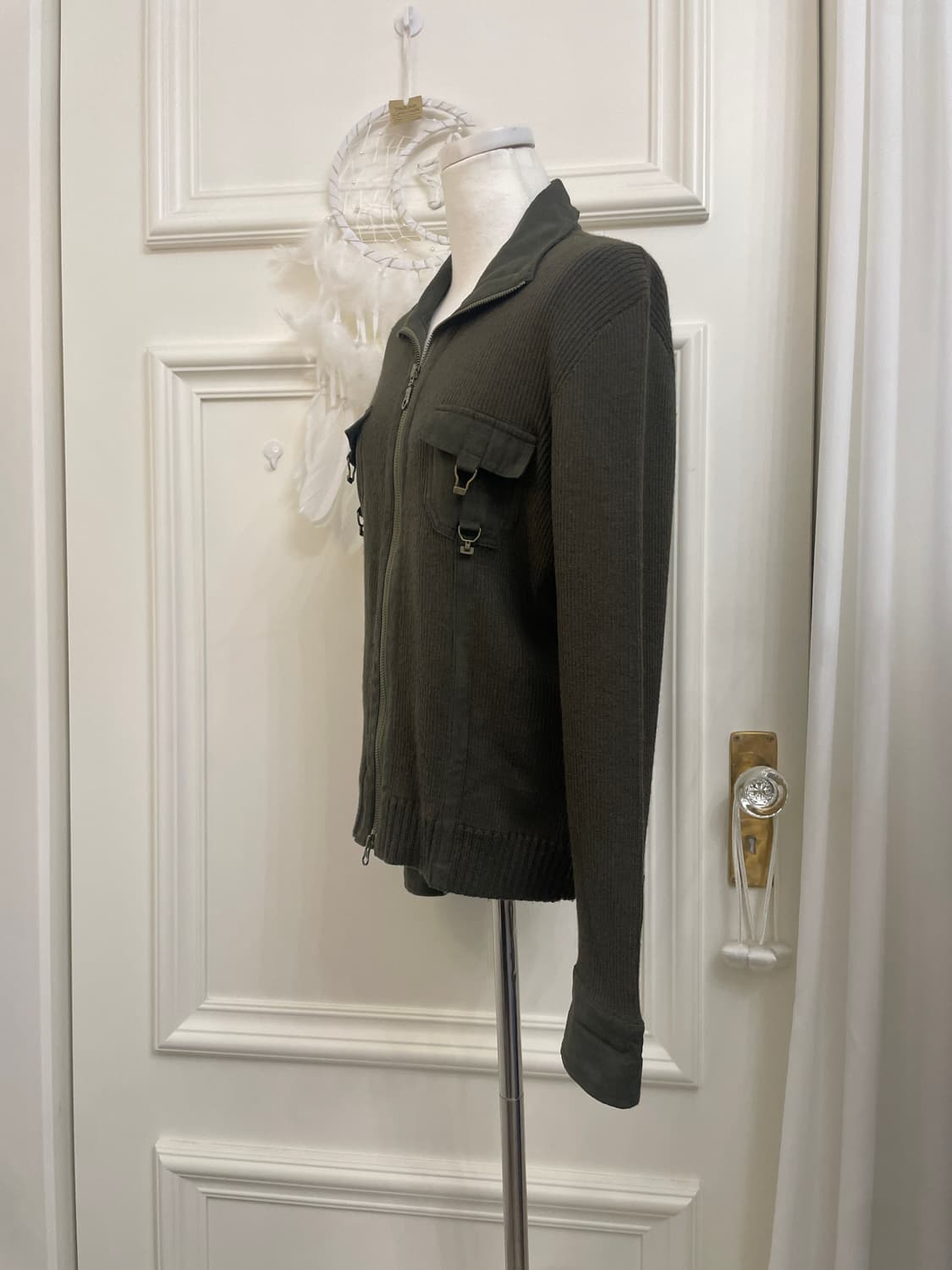 khaki suade pocket point 2way zip-up 상품이미지2