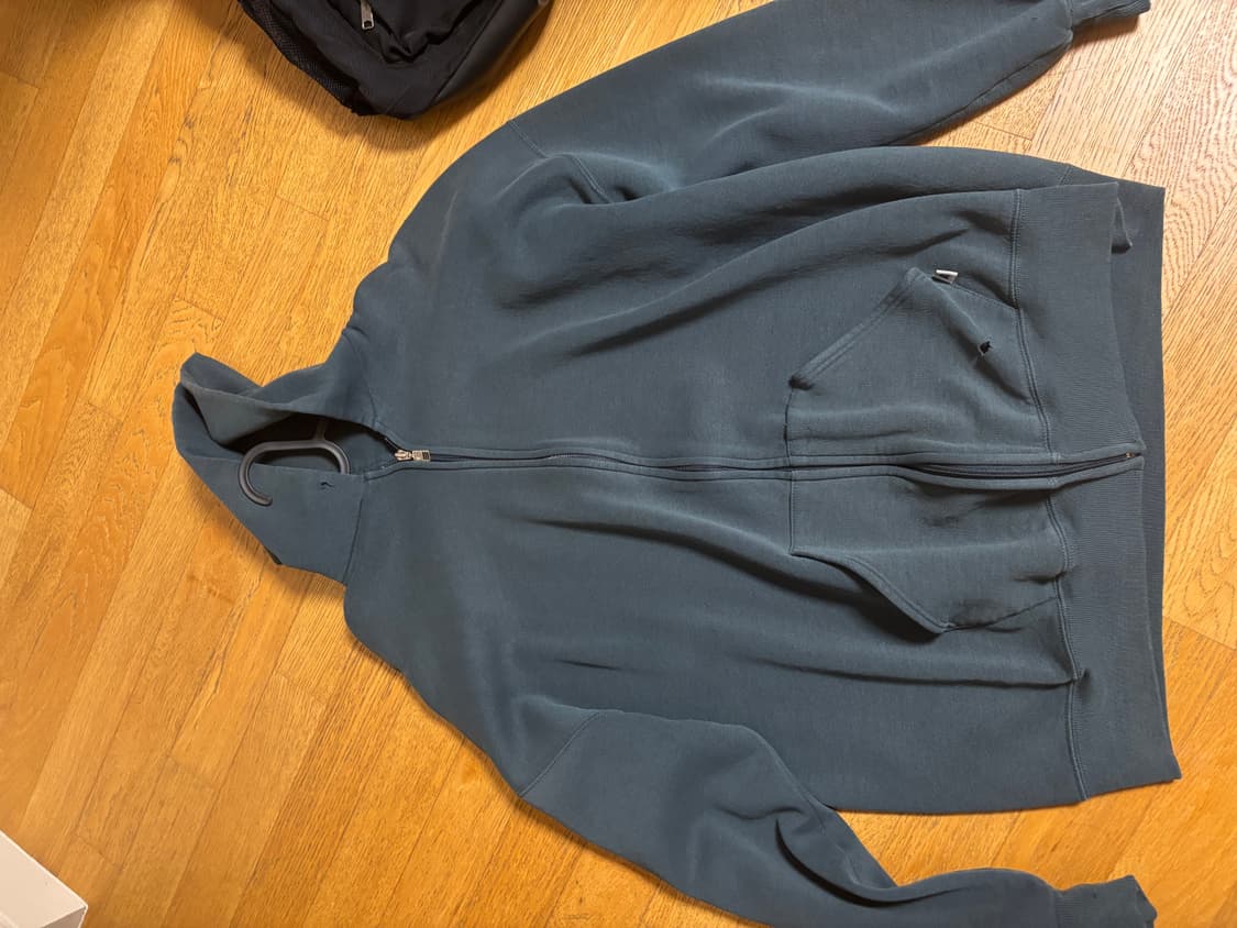 90s 러셀 made in usa 후드집업 다크 그린xxl 상품이미지1