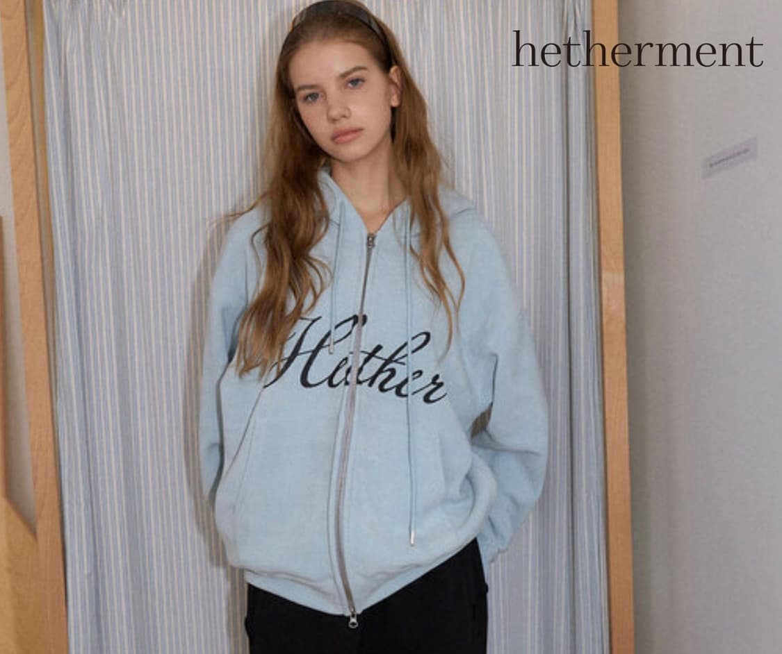 헤더먼트 보아 후드집업 베이비블루 상품이미지1