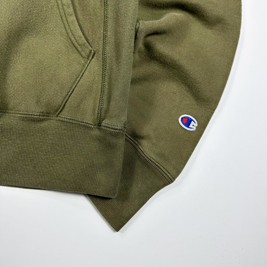 챔피온 리버스위브 스펠아웃 헤비코튼 후드티 카키 S 상품이미지4