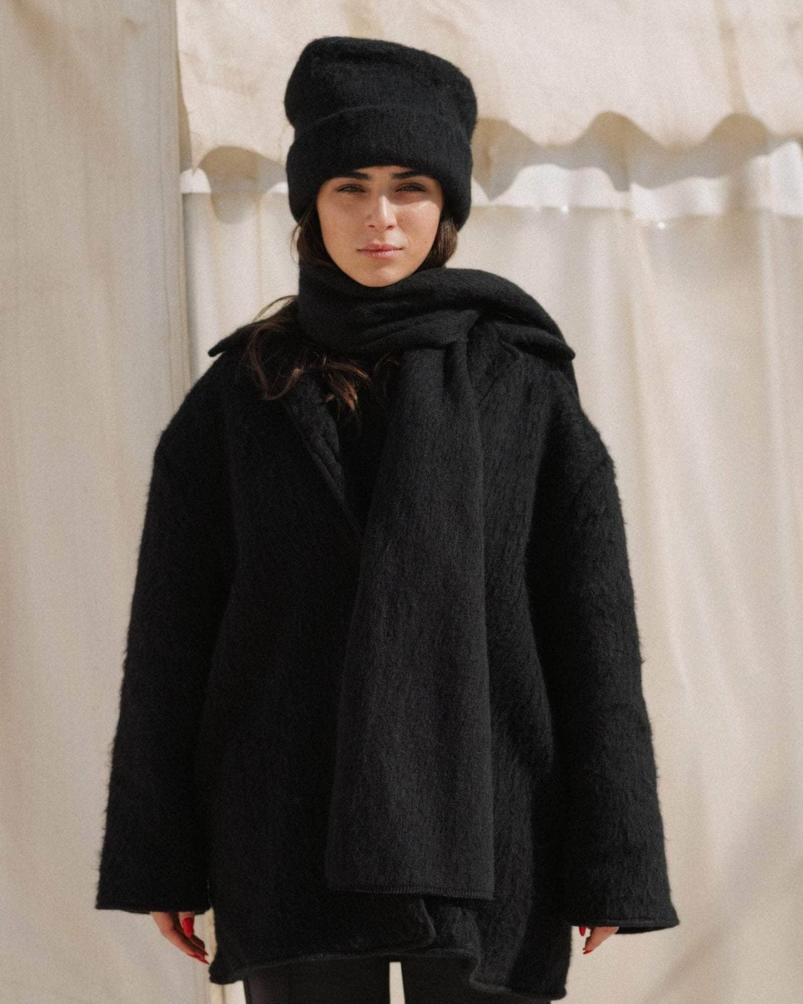 베이스레인지 25fw Ser 울 머플러/블랙 상품이미지1