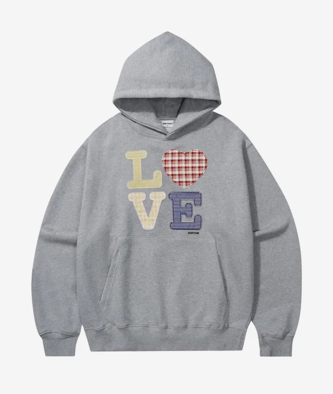 밈더워드로브 헬로 월드 패치워크 LOVE 후드티 상품이미지1