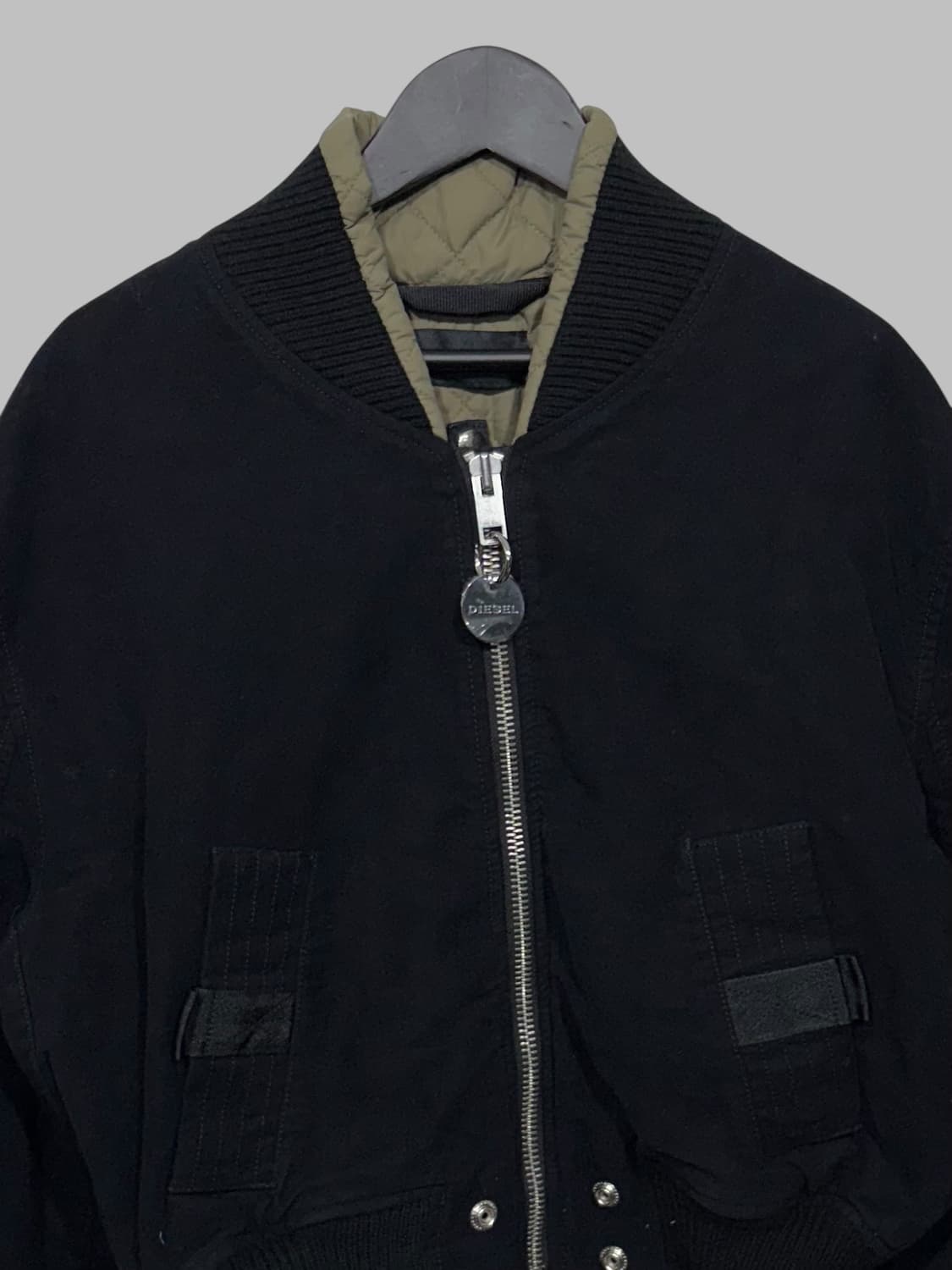 DIESEL crop bombeer jacket black  상품이미지3