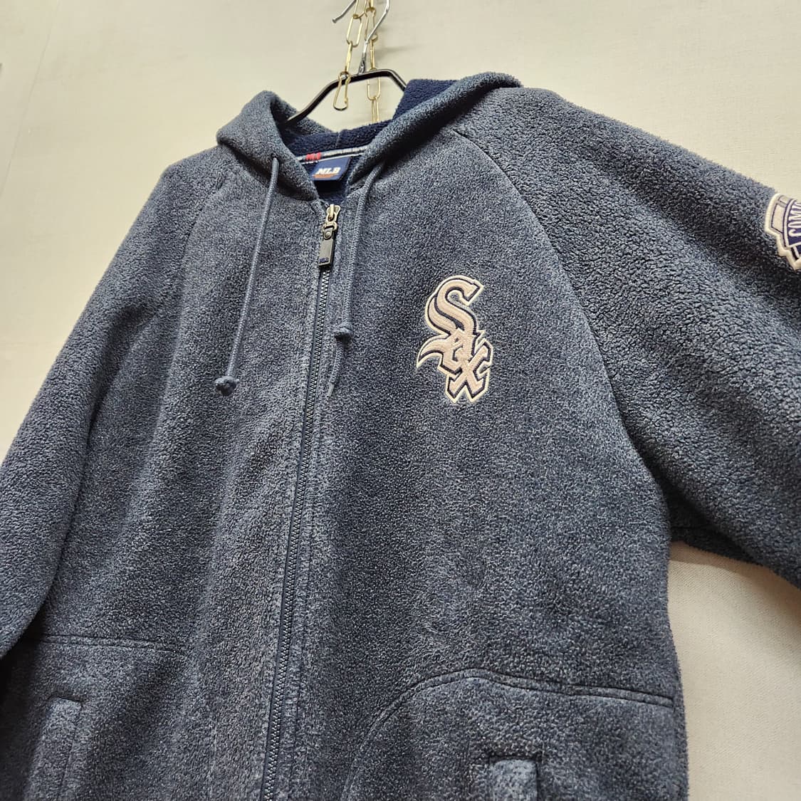 MLB 시카고 화이트삭스 로고자수 플리스 후드집업 2XL 상품이미지3