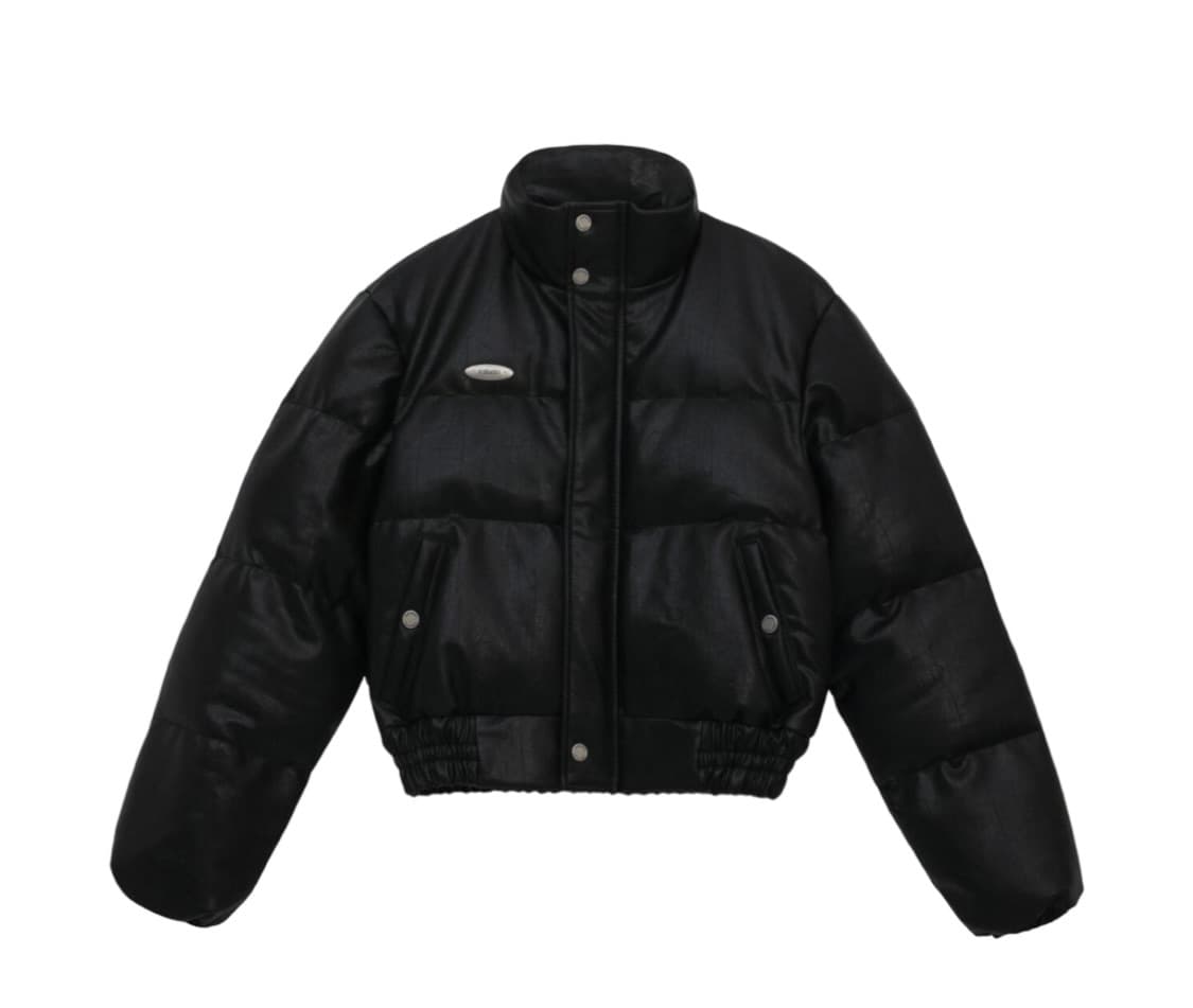 보헤미안서울 레더 덕 다운 메탈 로고 패딩 상품이미지1