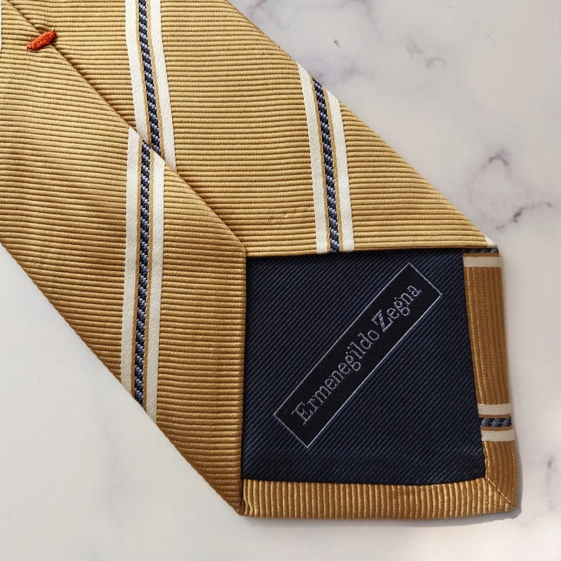 에르메네질도 제냐 브라운 스트라이프 넥타이 9.6cm A등급 K2152
 상품이미지6