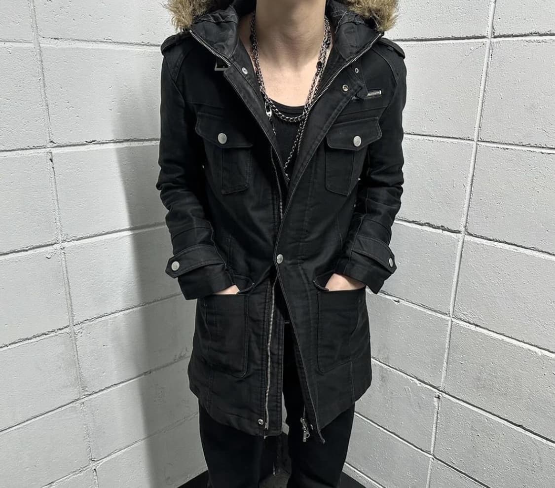 Brown fur black field paka jacket 상품이미지2