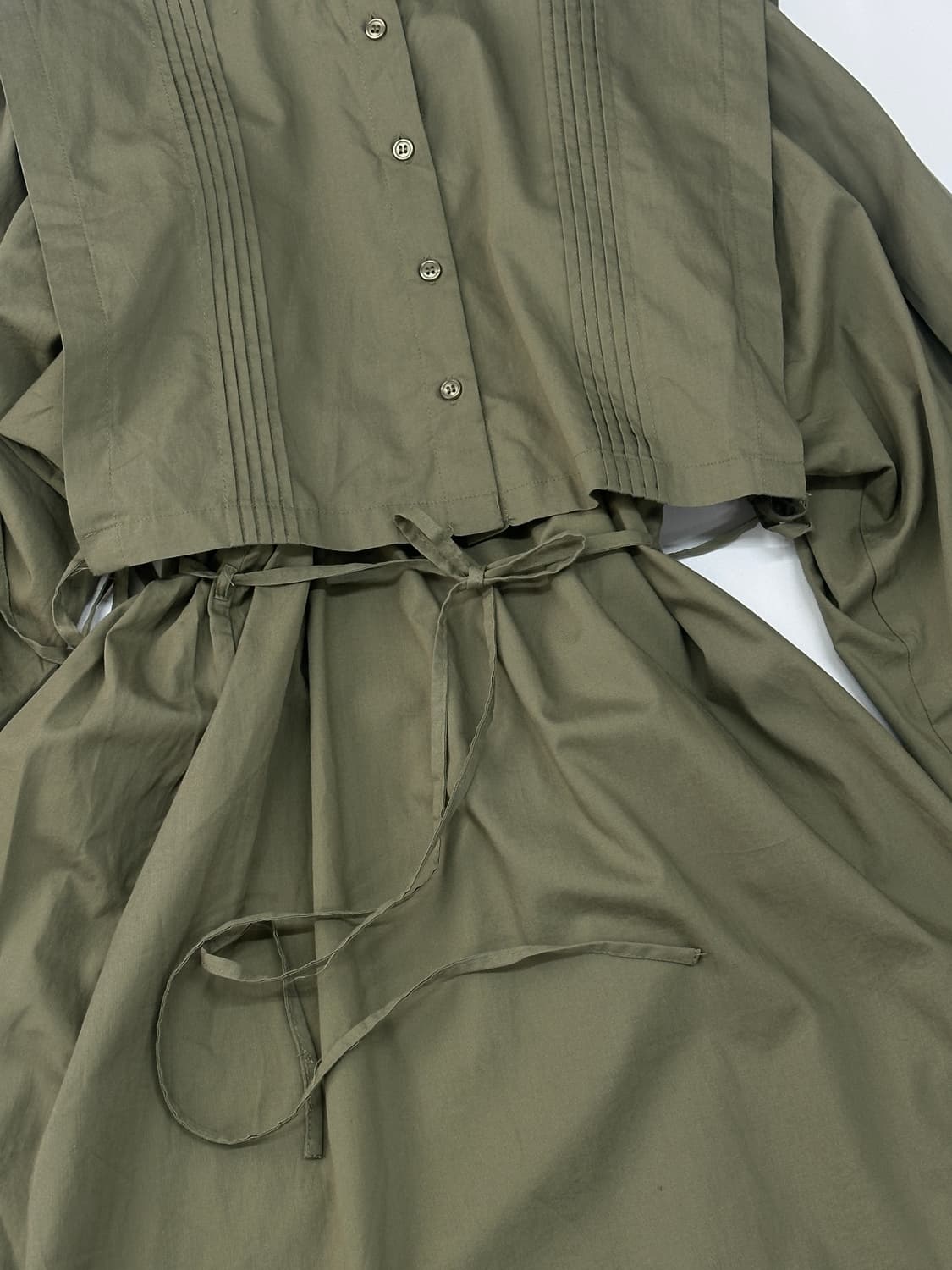 🍃하구미의 카키 레이어드 원피스🍃 베스트 그런지 히피 에스닉 상품이미지6