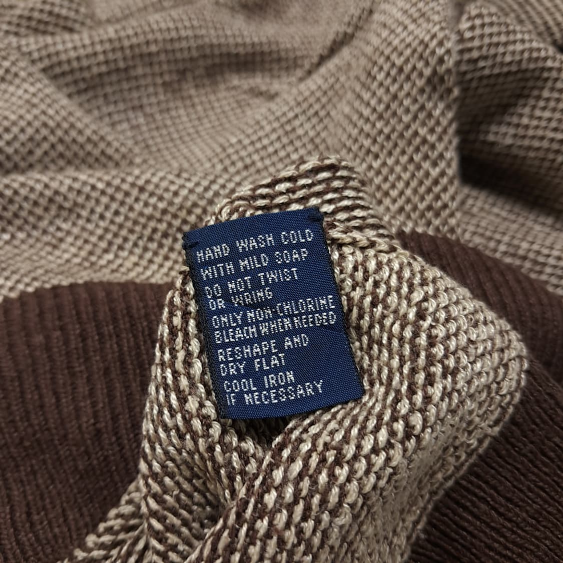 CL096 L 폴로 랄프로렌 100% 실크 브라운 버드아이 V넥 니트 상품이미지5