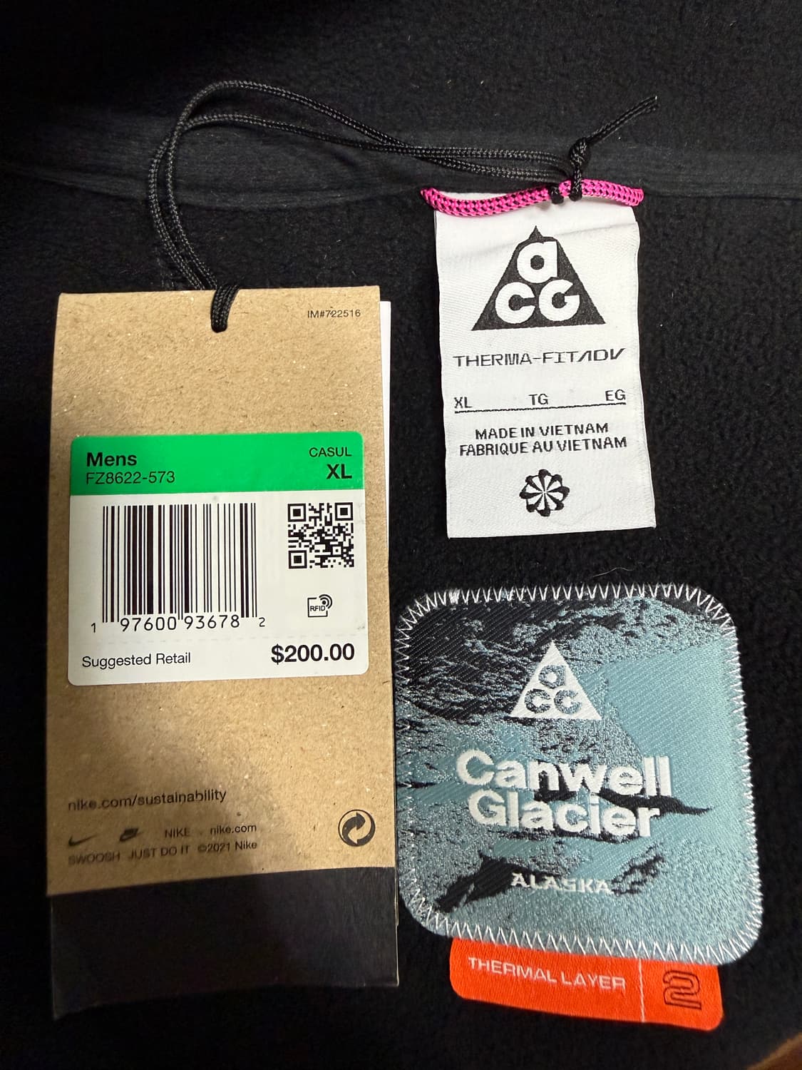 [XL] 나이키 acg 캔웰 글레이셔 써마핏 adv 하프 집 탑 상품이미지2