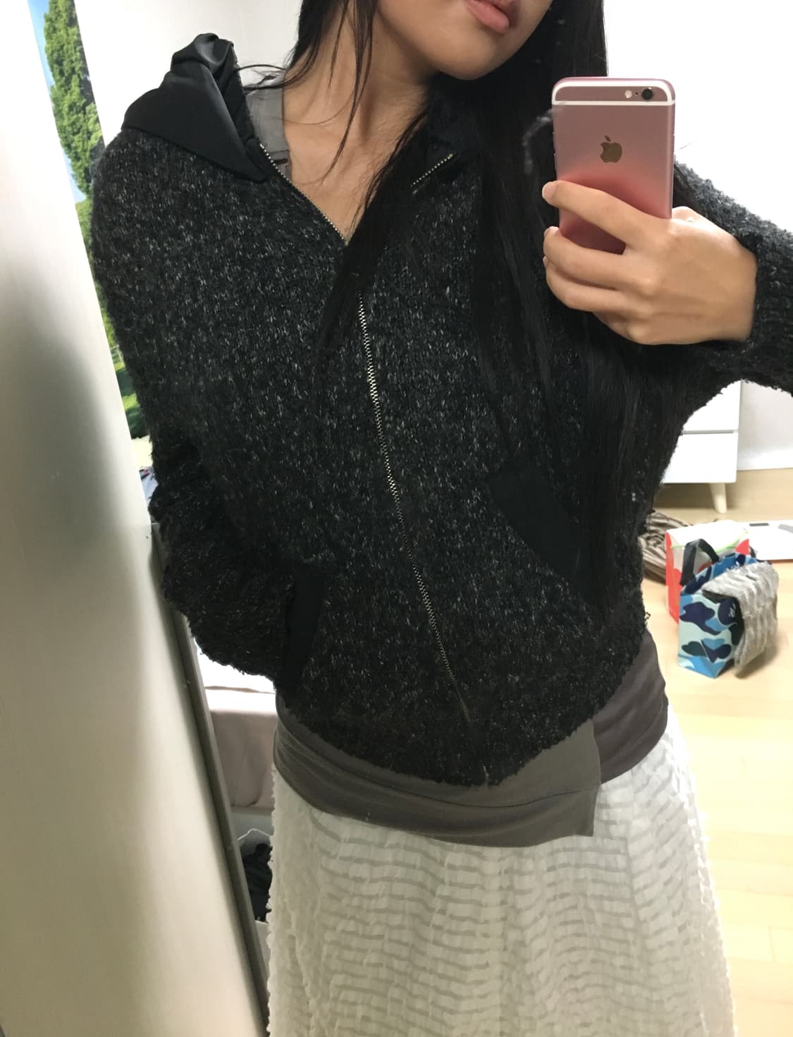 빈티지 뽀글이 니트 집업 상품이미지3