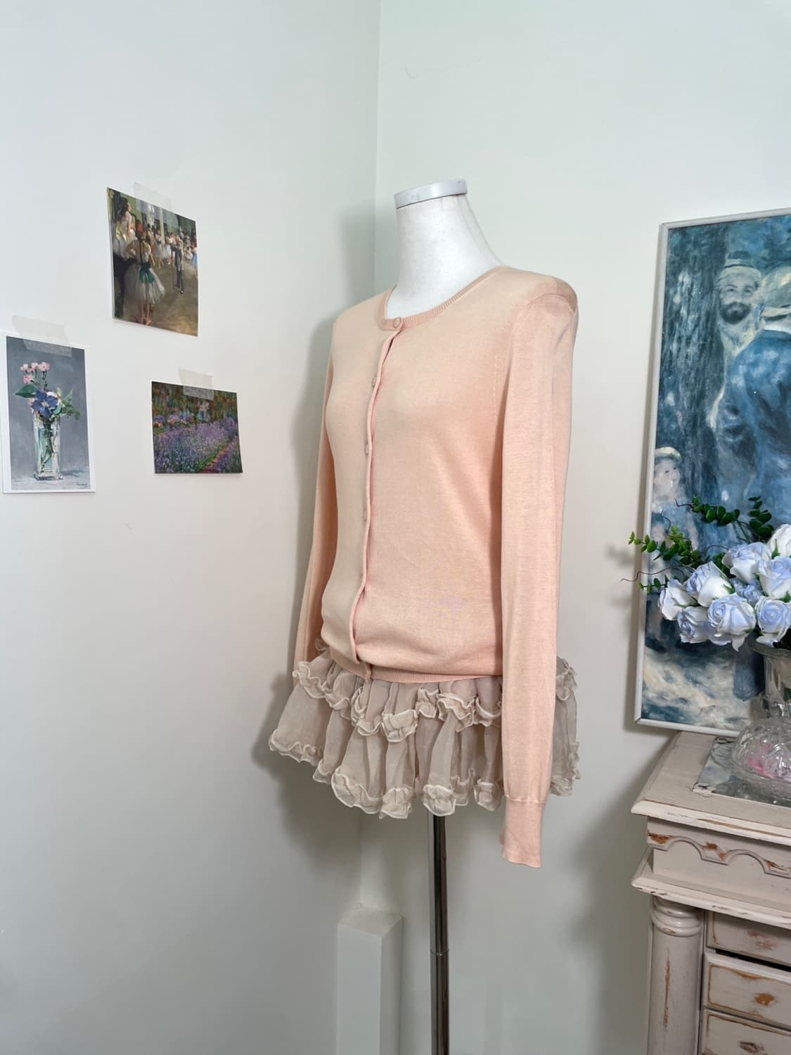 peach coral basic fit cardigan 상품이미지2