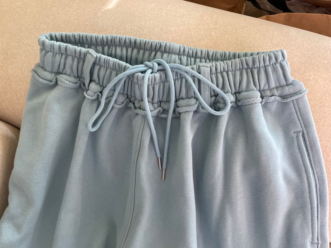 더미스테리어스호텔 컷 오프 배기 팬츠 블루 상품이미지5