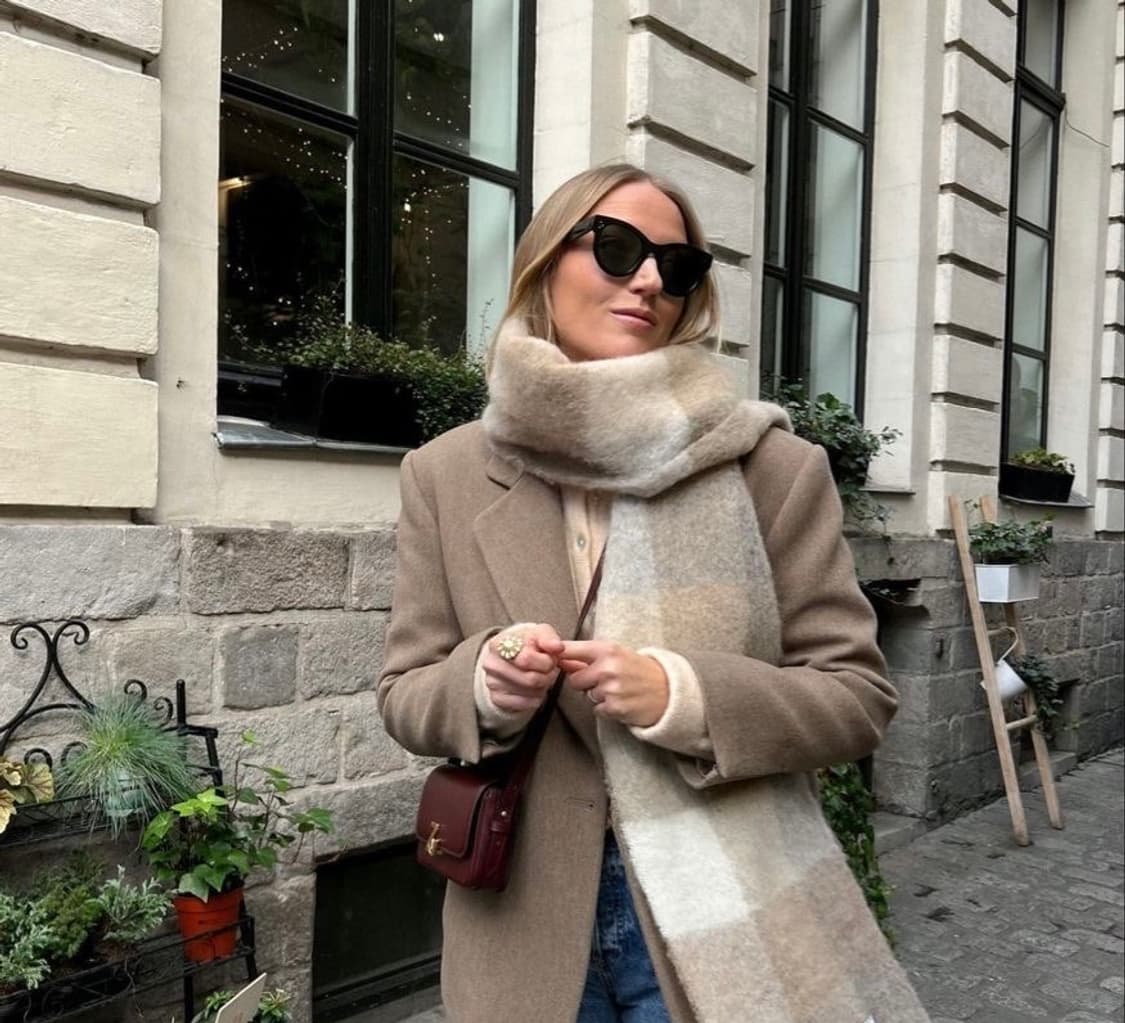 Zara 자라 프린지 체크 머플러 상품이미지1