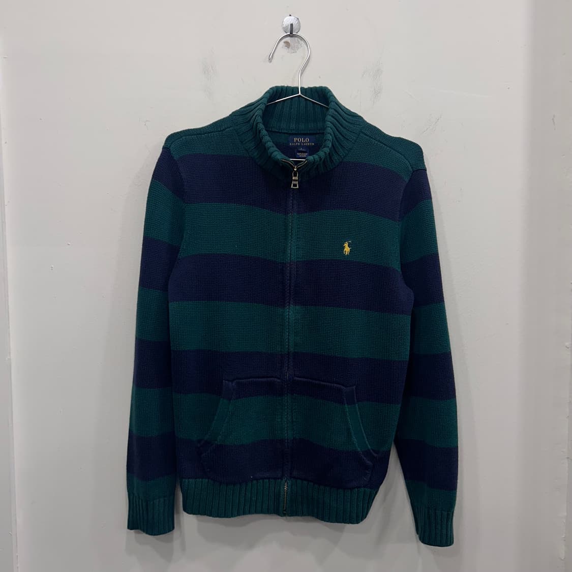 폴로 랄프로렌 스몰포니 배색 스트라이프 니트집업 상품이미지2