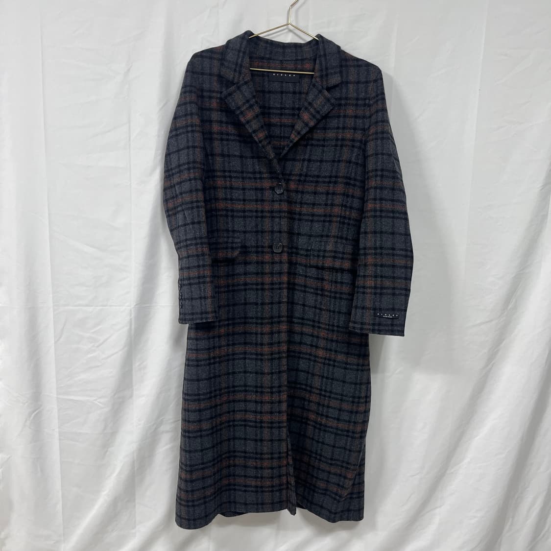 시슬리(SISLEY) 체크 울 코트 상품이미지1