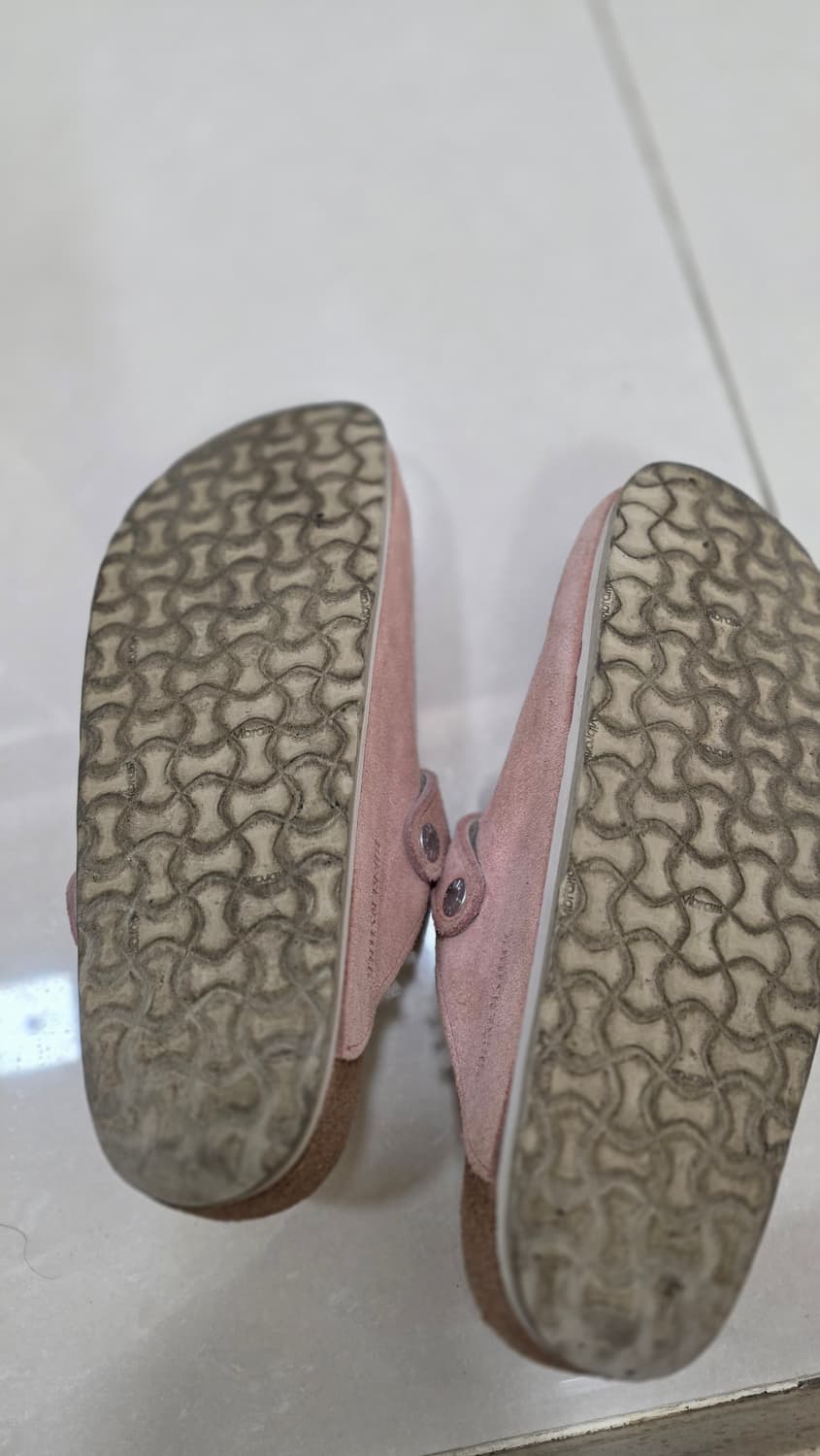 버켄스탁 보스턴 퍼 핑크 슬리퍼 245사이즈 (고급 비브람 밑창 완료) 상품이미지6