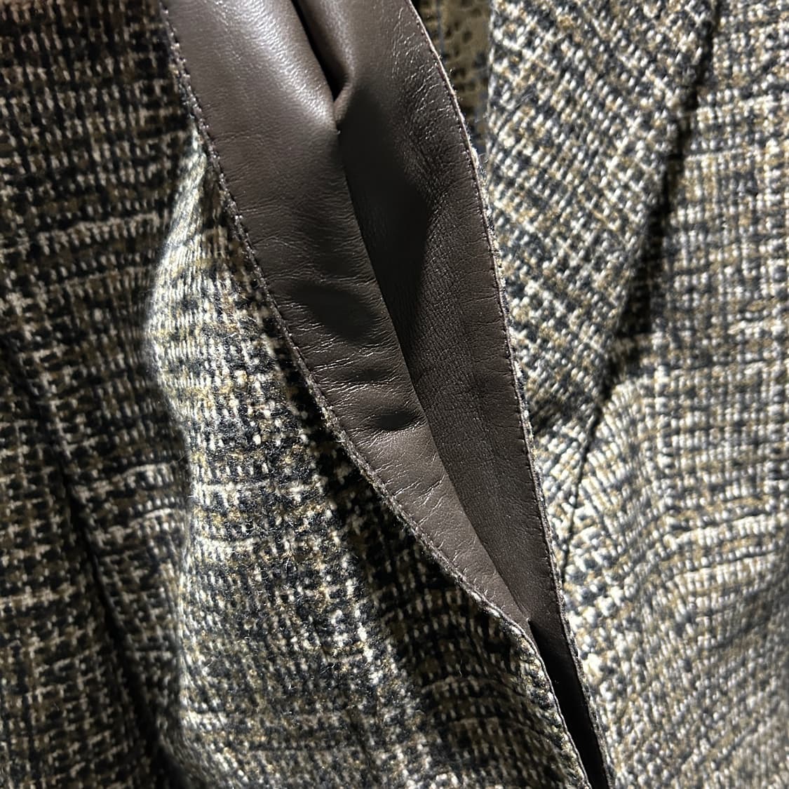 [36,34] 에르메스 캐시미어 레더 트리밍 투피스 상품이미지5