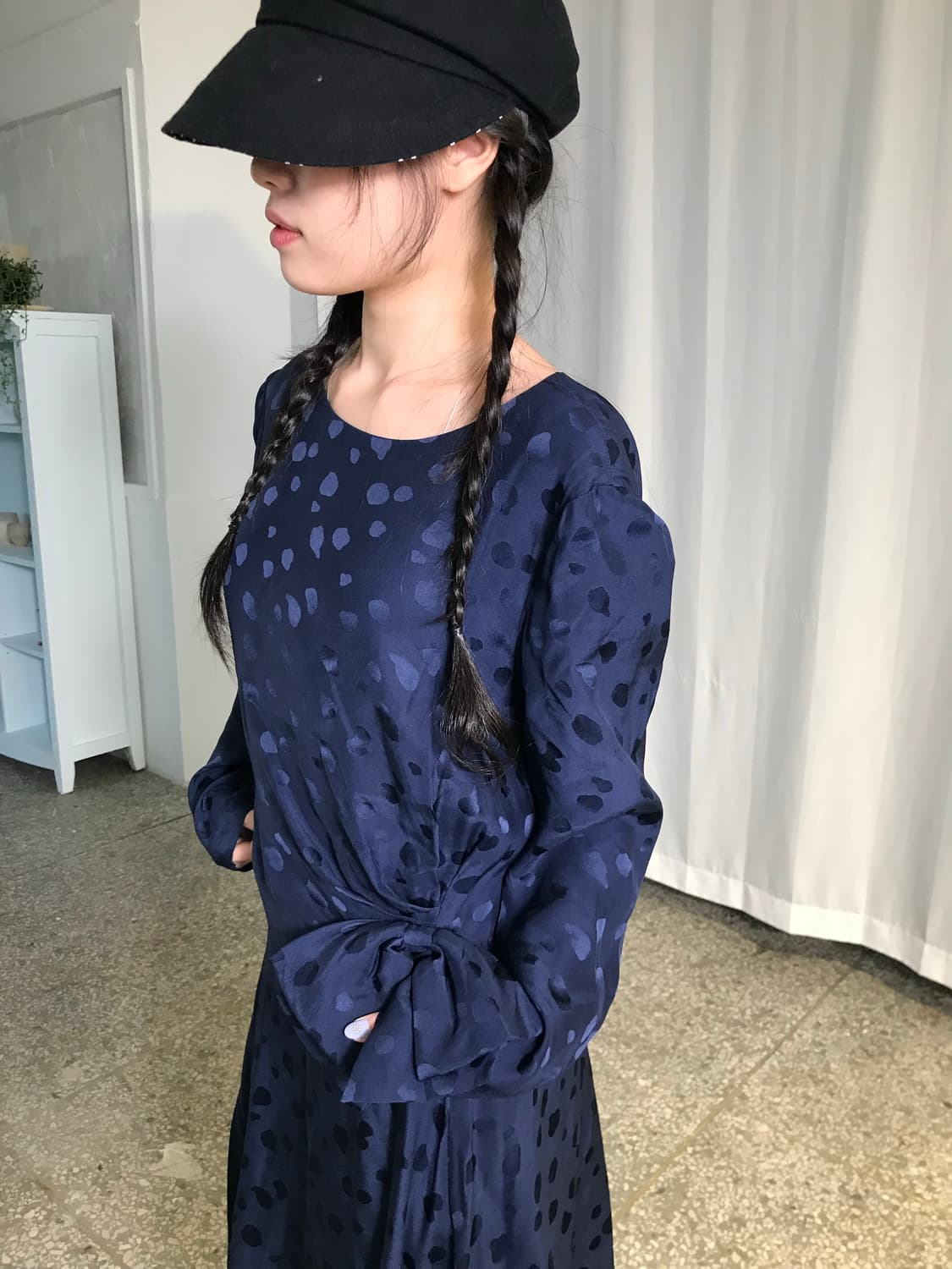 네이비 도트원피스 상품이미지4