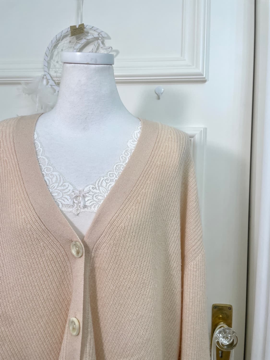 coral basic loose over cardiagn&lace sli 상품이미지6