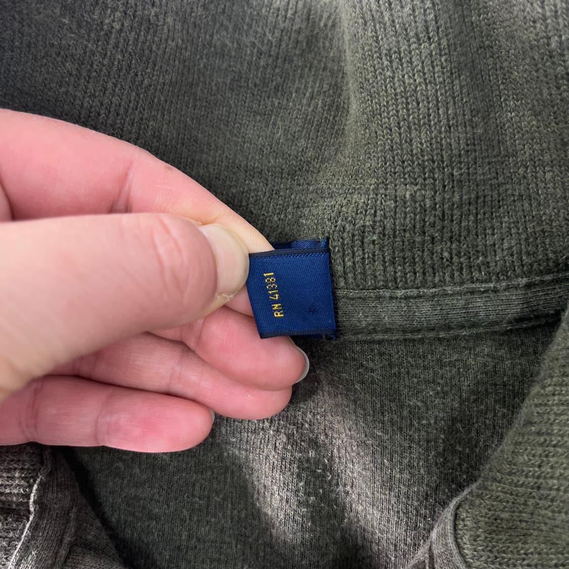 100 폴로랄프로렌 반집업 카키 코튼 니트 상품이미지4