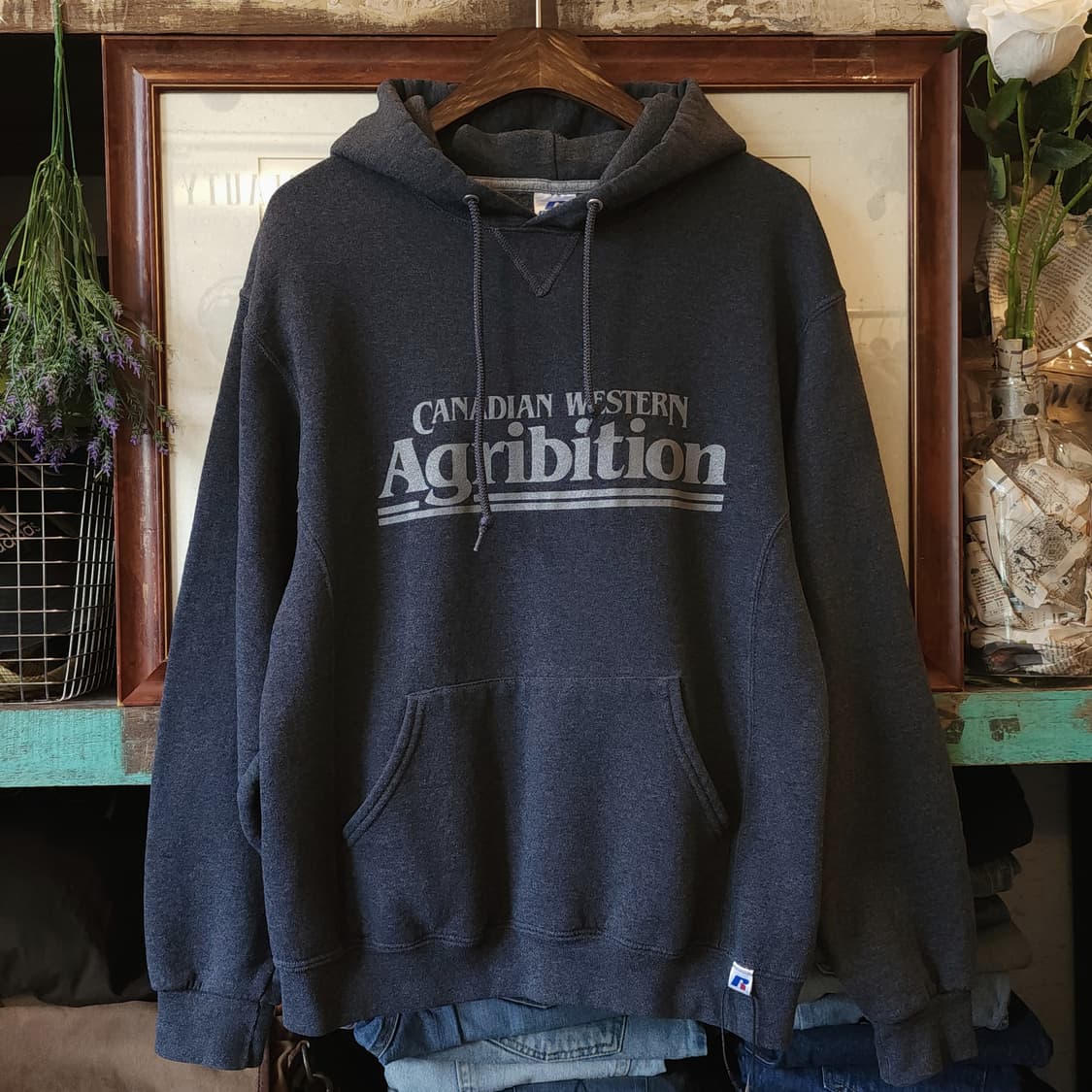 90s 러셀 후드 스웻셔츠 캐네디언 웨스턴 빈티지 후드 M 상품이미지1