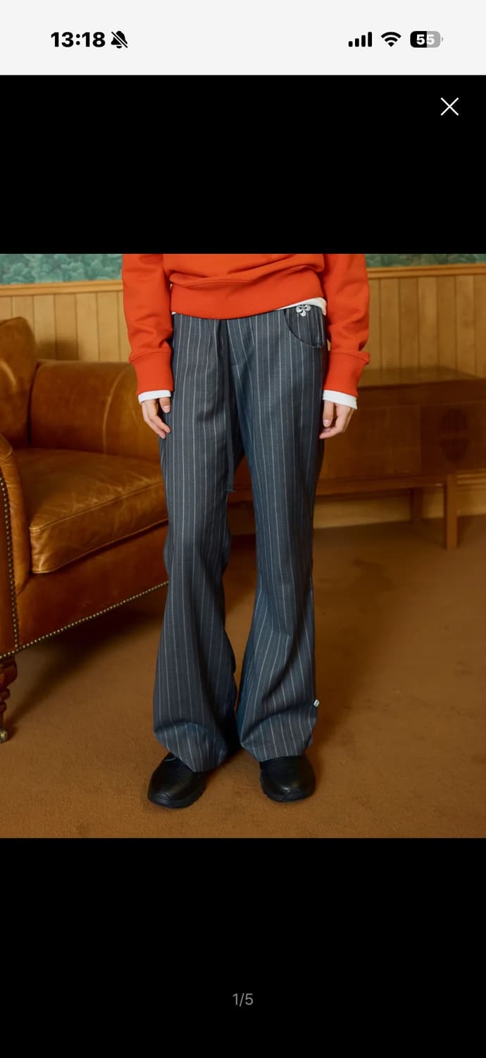 헤레틱 BUTTON STRIPE BENDING PANTS / charco 상품이미지4