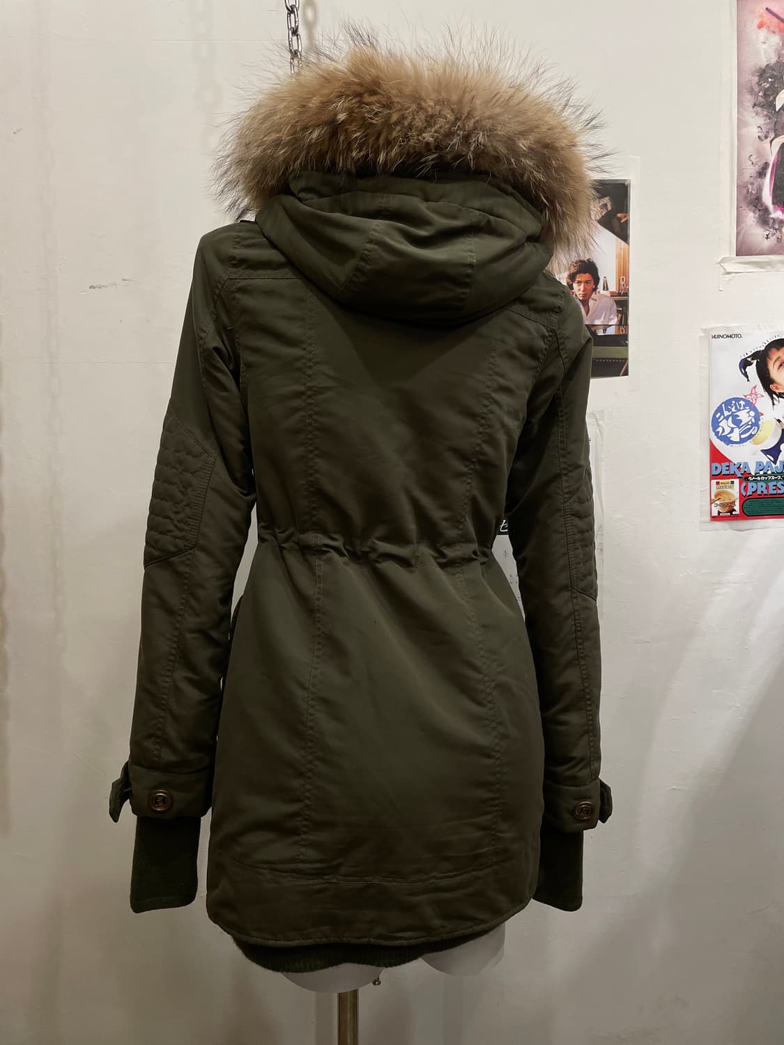 sly 슬라이 밀리터리 버클 워머 퍼 후드 카키 파카 y2k 갸루 상품이미지4