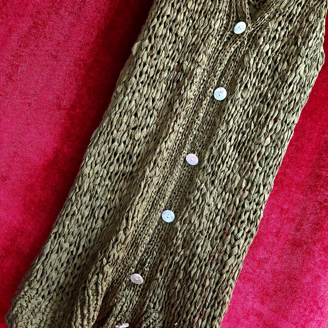 SHALLOT 울 혼방 짜임 자게 버튼 니트 베스트 Free size 상품이미지3